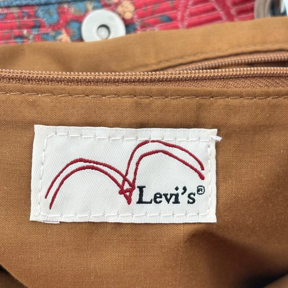 Levis Tote Bag Womens Red Floral Heritage Denim Trim Vintage Y2K‎ Aesthetic